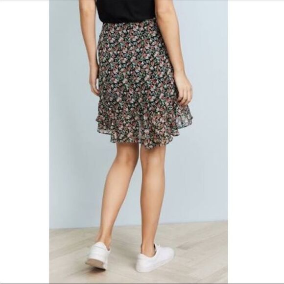 Rebecca Minkoff Alice A-line Multicolored Floral Ruffle Wrap Style Skirt Sz XS - Picture 2 of 15